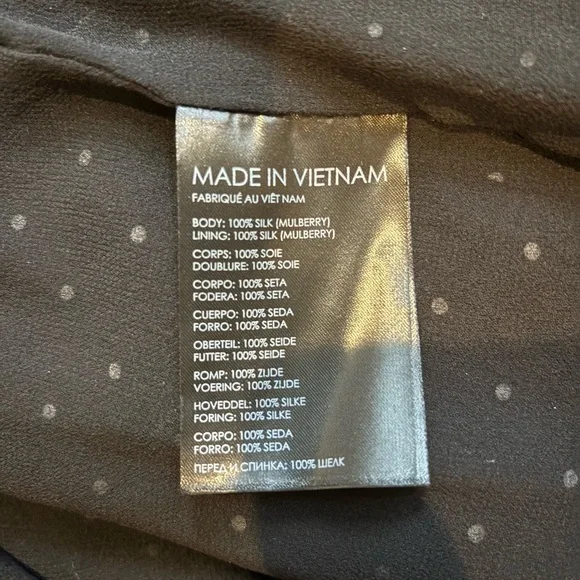 MOVING SALE Club Monaco Black and White Polka Dot 100% Silk Dress - Picture 3 of 8